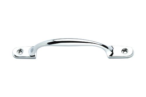 Large chrome-plated drawer pull handle, 150mm long with 130mm centre-to-centre distance, perfect for modern furniture upgrades.