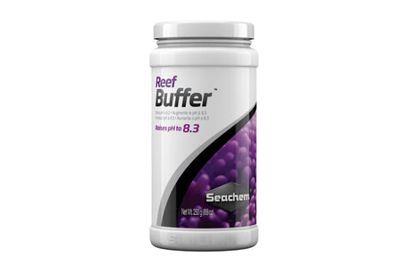 Reef Buffer 250g by Seachem helps maintain stable pH 8.3 and enhances alkalinity for thriving reef aquariums.