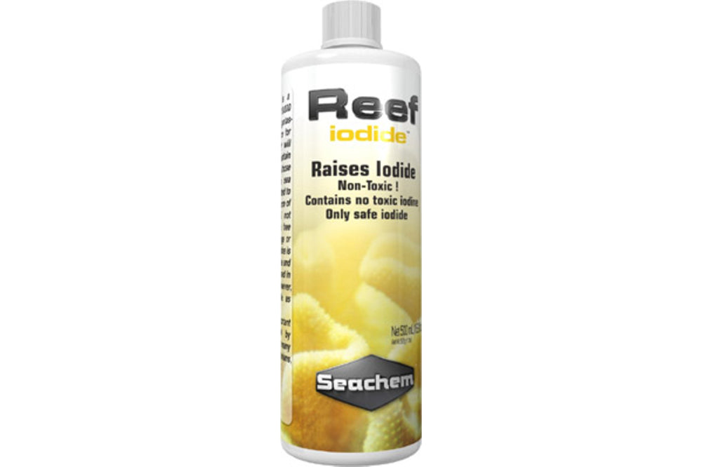 Premium iodide supplement for reef aquariums, promoting coral growth and vitality with easy dosage and pure formulation.