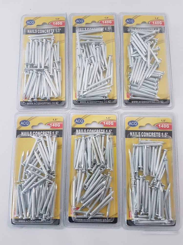 Premium 5cm masonry nails in a bulk set of 6 packs, each containing 140g for durable, secure fastening in masonry projects.