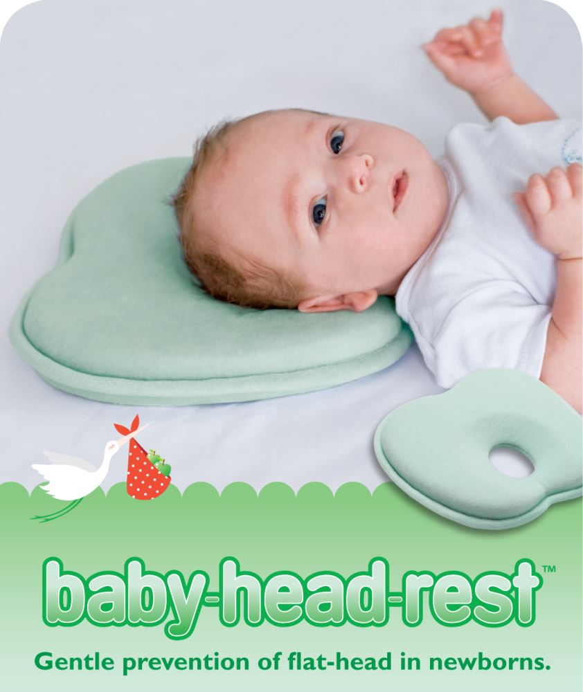 Mije Baby Head Rest Cover in green, soft cotton, removable and washable, protects against dirt and spills.