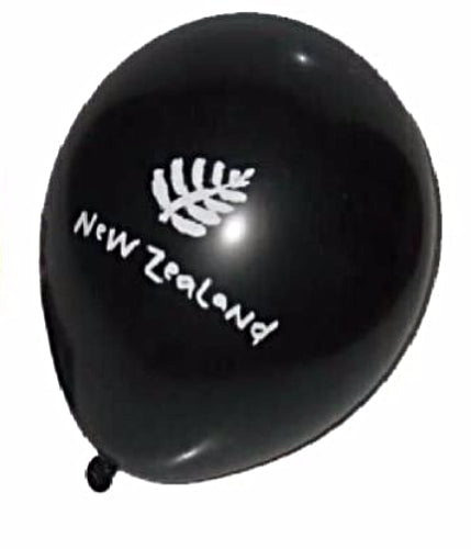 NZ Fern printed balloons (27.5cm) in a pack of 8, ideal for festive occasions, suitable for helium or air inflation.