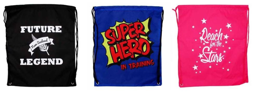 Awesome Swim Bag in black, versatile nylon design for storing wet swimmers, clothes, and toiletries; stylish and functional.