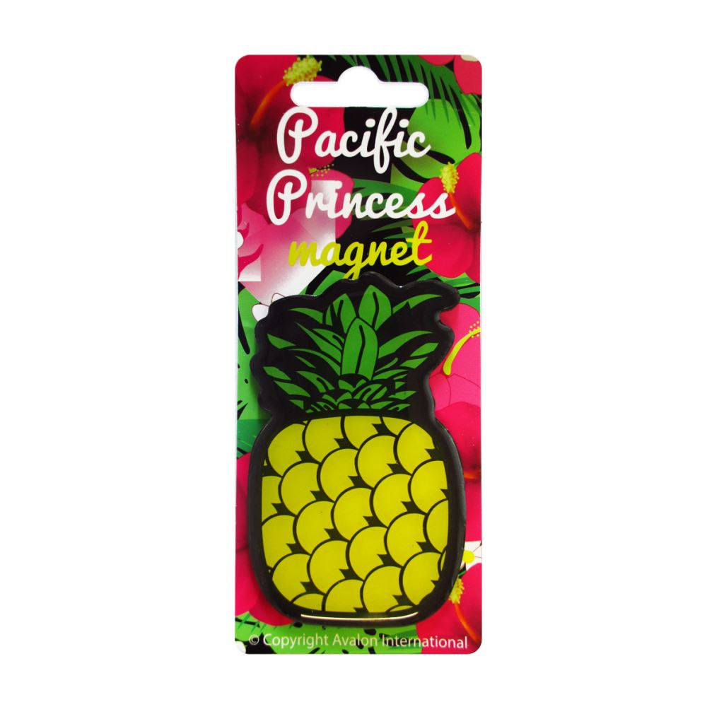 Vibrant pineapple magnet, a perfect souvenir embodying tropical charm and sunshine for fridge decor.