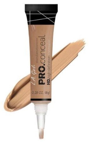 LA Girl Pro Concealer in Medium Bisque offers lightweight, crease-resistant coverage for dark circles and skin imperfections.