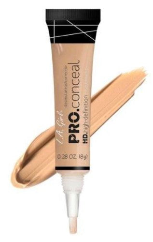 LA Girl Pro Concealer in Pure Beige offers lightweight, opaque coverage for flawless skin, camouflaging imperfections and dark circles.