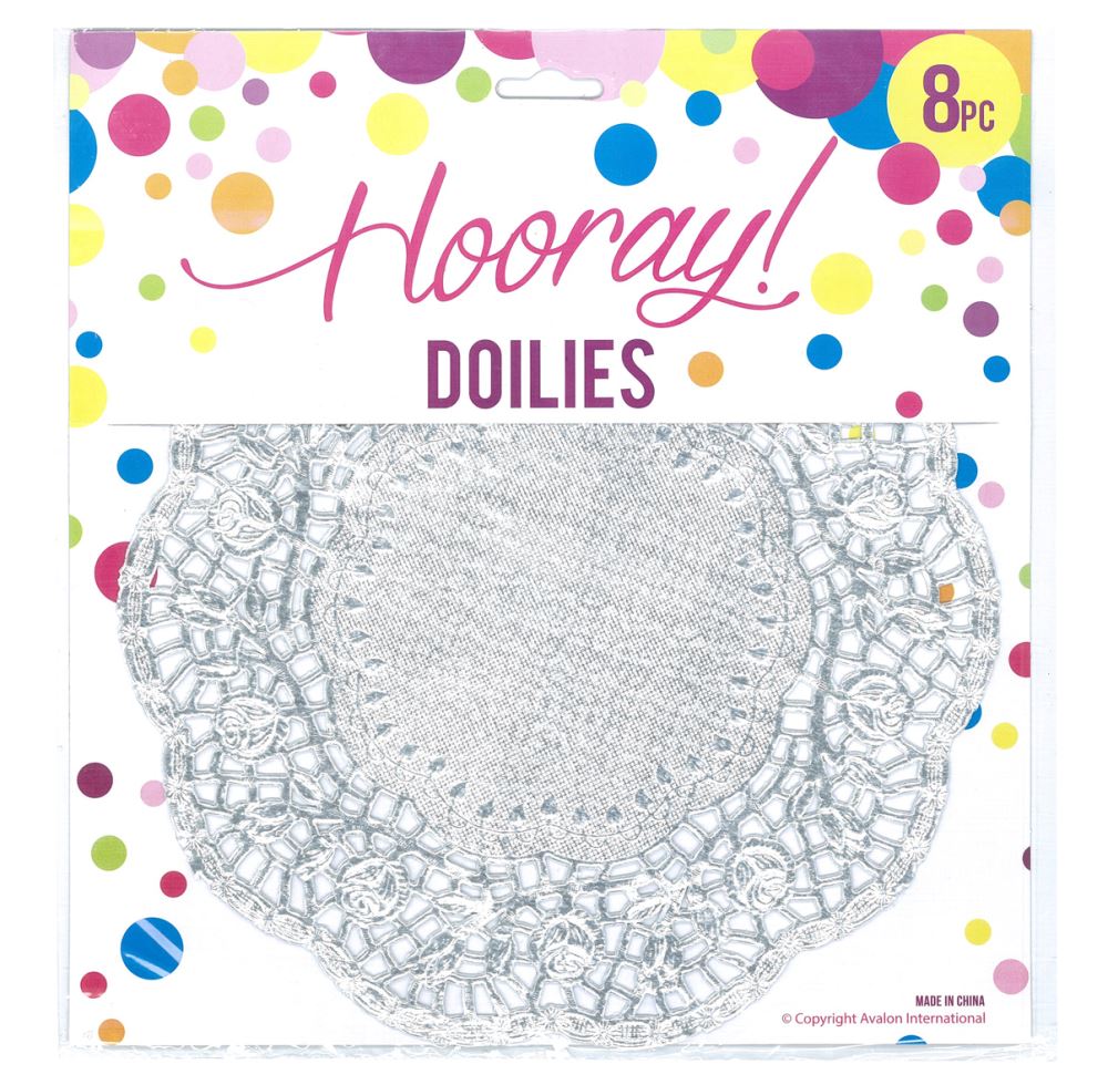 Set of 8 elegant silver doilies, 21cm, perfect for enhancing table decor at any special event or gathering.