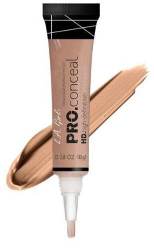 LA Girl Pro Concealer in Warm Sand provides crease-resistant, opaque coverage for a smooth, natural finish.