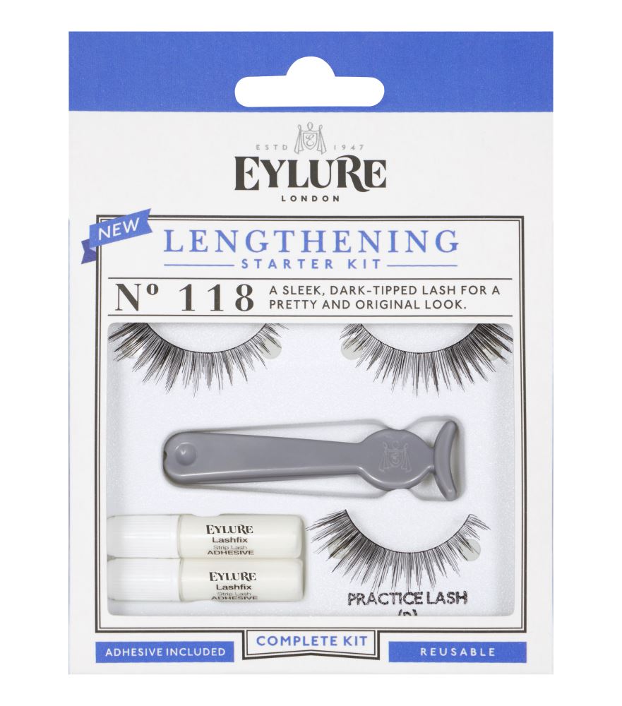 Eylure Lengthening Starter Kit 118: high-quality fake eyelashes for natural, fluttery length, perfect for any occasion.