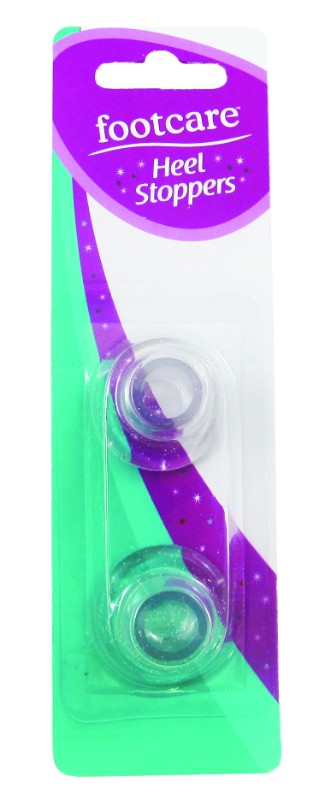 Footcare Heel Stoppers, flexible protectors that increase heel stability and comfort on unsupportive surfaces, fitting heels up to 1cm.