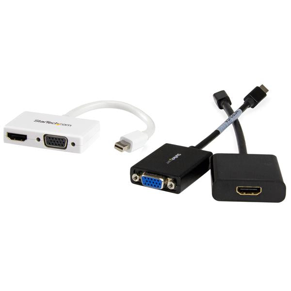 Travel A/V Adapter: 2-in-1 Mini DisplayPort to HDMI or VGA Converter - White