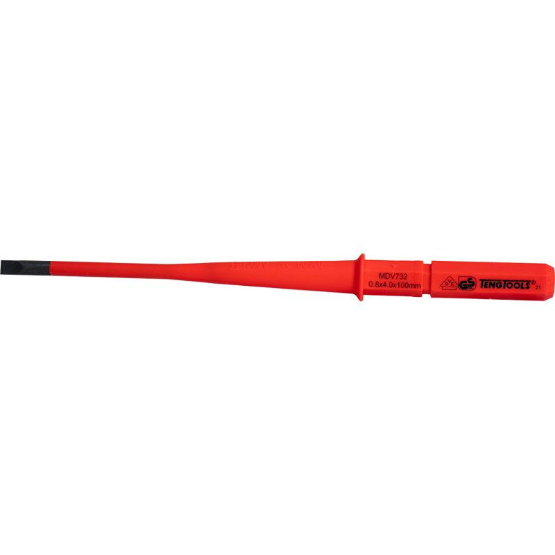 Teng 1000V interchangeable 4mm slim screwdriver with insulated blade, ideal for electricians in live work conditions.
