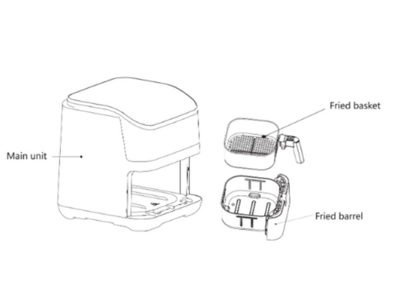 Midea MF-CN55D2 Air Fryer with 4.7L capacity, digital controls, rapid air circulation for healthier cooking.