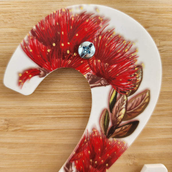 Vibrant NZ Floral design house number 9 in durable acrylic, 12cm high and 6.9cm wide, with easy mounting template included.