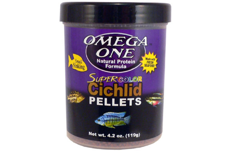 Fish Food - Omega Super Colour Cichlid Pellets 119g Sinking