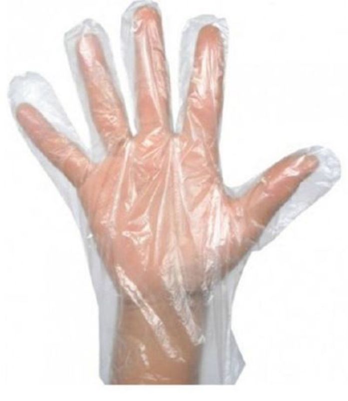 Clear polyethylene gloves, size L, non-sterile, ambidextrous, pack of 5000, ideal for food service and light tasks.