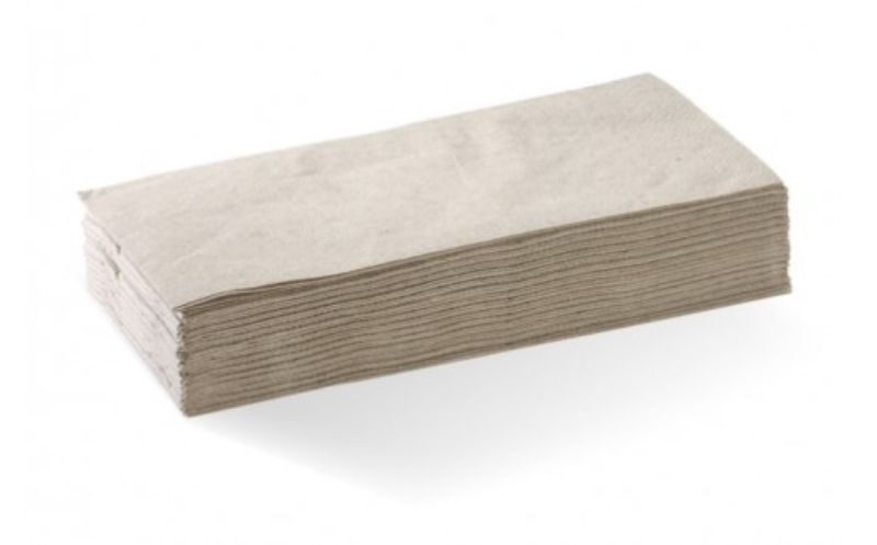 Brown quilted dinner napkins, 400mm x 400mm, 2-ply, 1/8 fold design, ideal for elevating dining experiences, pack of 1000.