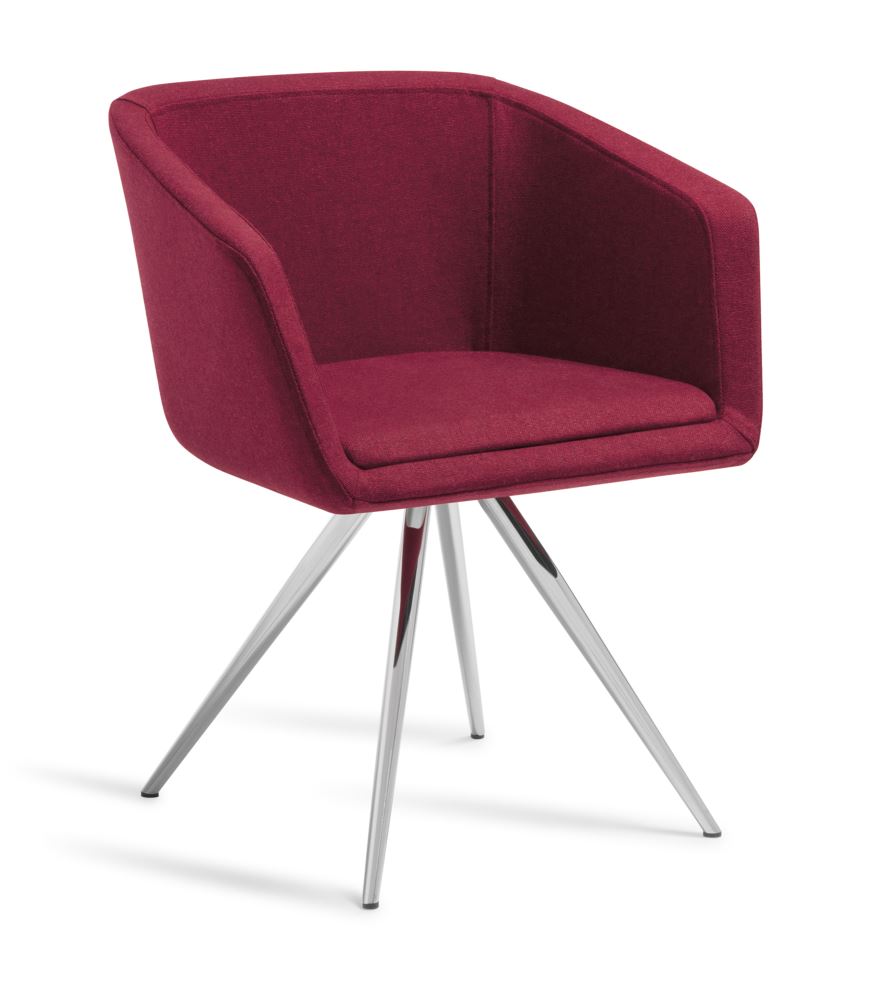 Office Chair Martina features elegant Flax Parsons upholstery and a chrome stork base for stylish and comfortable office seating.