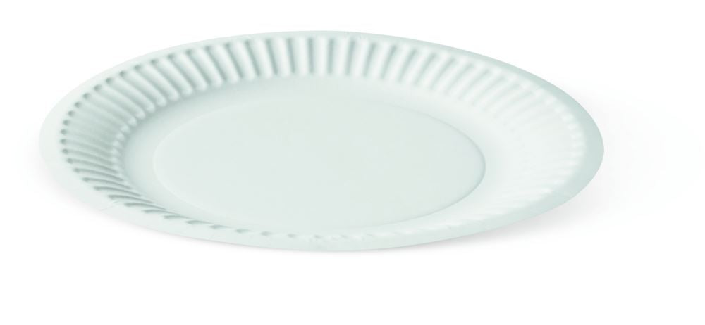 Premium 7-inch white paper plates in a pack of 50, eco-friendly and grease-resistant, ideal for various meals and gatherings.