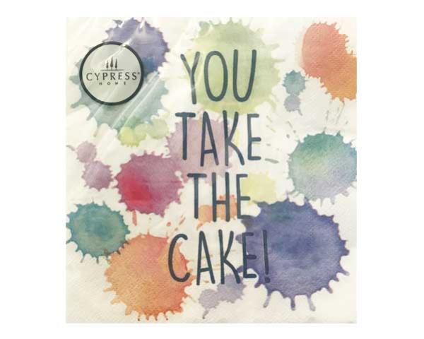 Elegant 3-ply Party Cake napkins, 20 per pack, measuring 33cm x 33cm, perfect for festive occasions and elegant table settings.