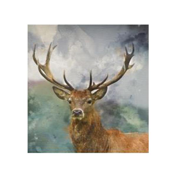 Elegant 3-ply napkin featuring a stag motif, perfect for enhancing any dining experience; eco-friendly and food-safe.