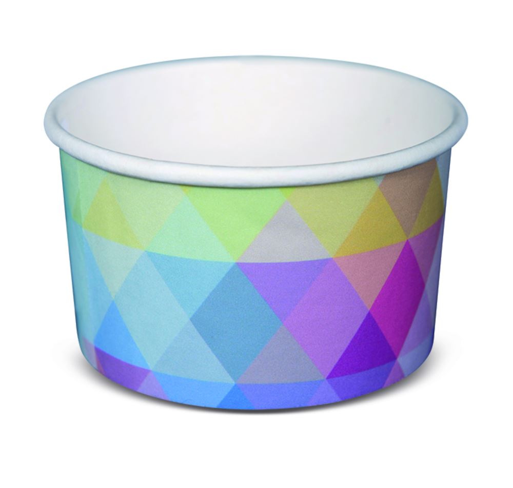 Clear ice cream bowl with glacier design, 148ML capacity, perfect for serving frozen treats, yogurt, and desserts.
