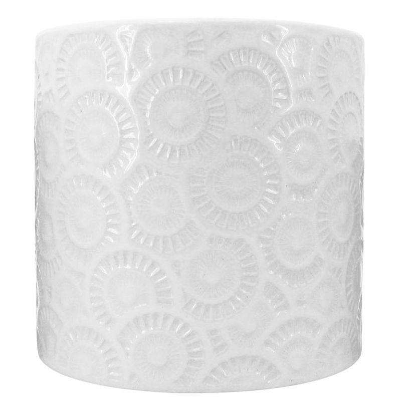 Elegant Raj White Planter, 11x10.5 cm, perfect for indoor plants, enhancing modern decor and small spaces.