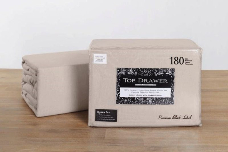 Soft and cozy Lifestyle Sheet Set in Natural, crafted from 100% cotton flannelette, perfect for warm and stylish bedding.