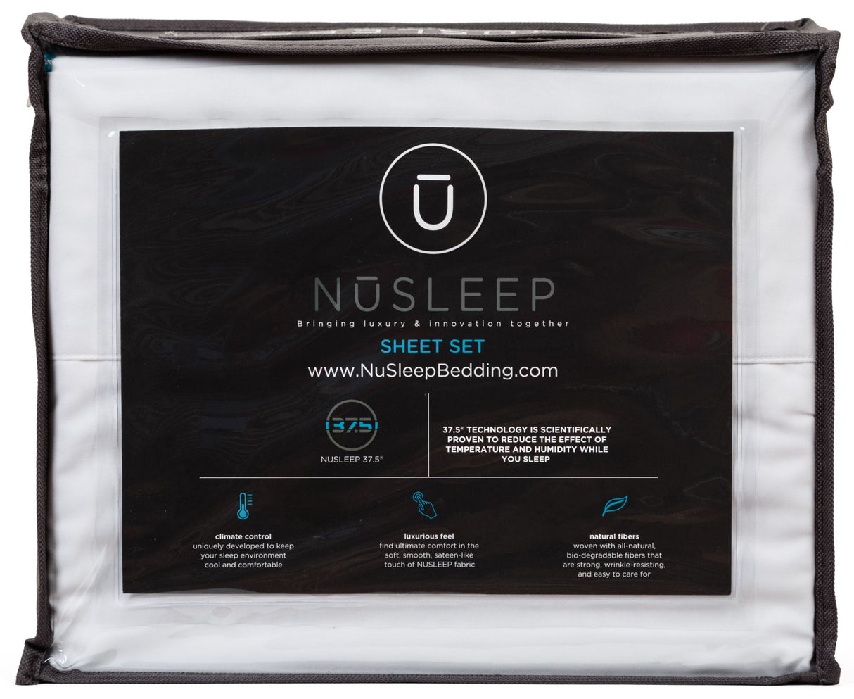 Luxurious King Sheet Set NuSleep with 400TC fabric, 37.5® Technology for optimal temperature regulation and comfort.