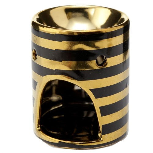 Eden Metallic Gold Stripe Oil Burners in a box of 20, perfect for creating aromatic ambiance with style and functionality.