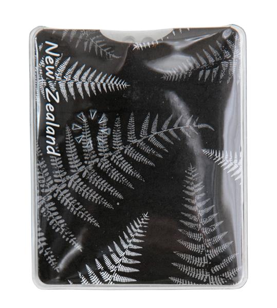 Compact silver fern bag torch (9 x 7 cm), a stylish LED accessory for easy access and illumination in your handbag.