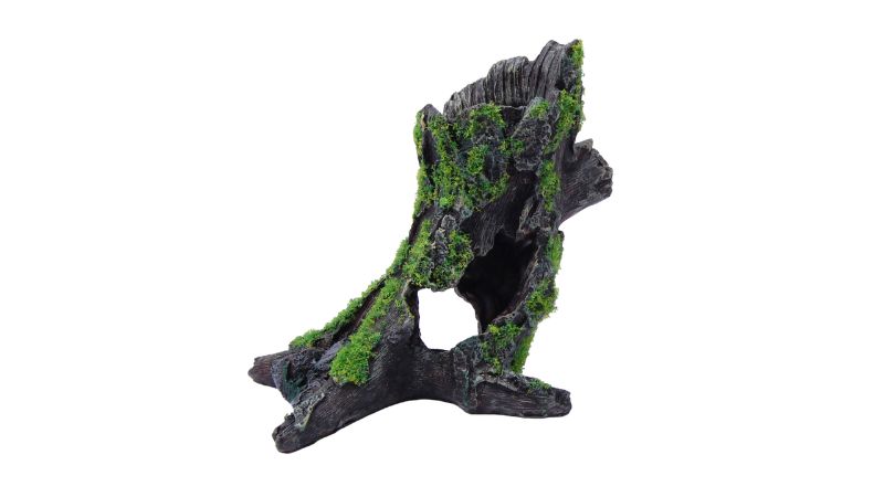 Aquatic Ornament - Tree Stump with Moss (16cm)