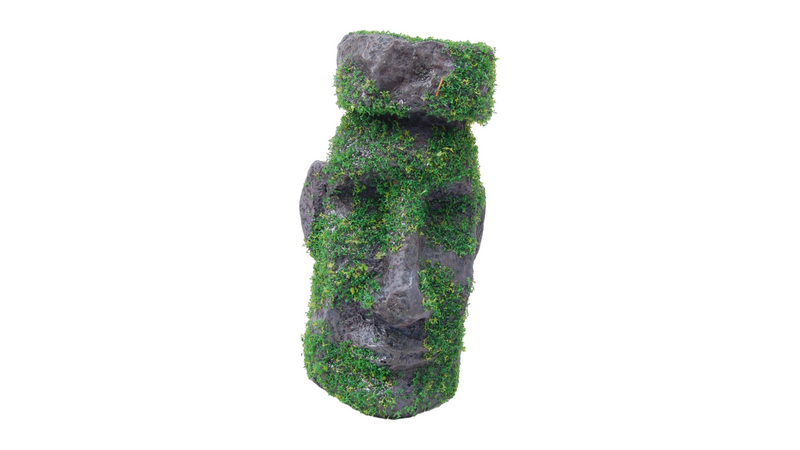 Easter Island statue with moss 12cm - Aquarium Ornament