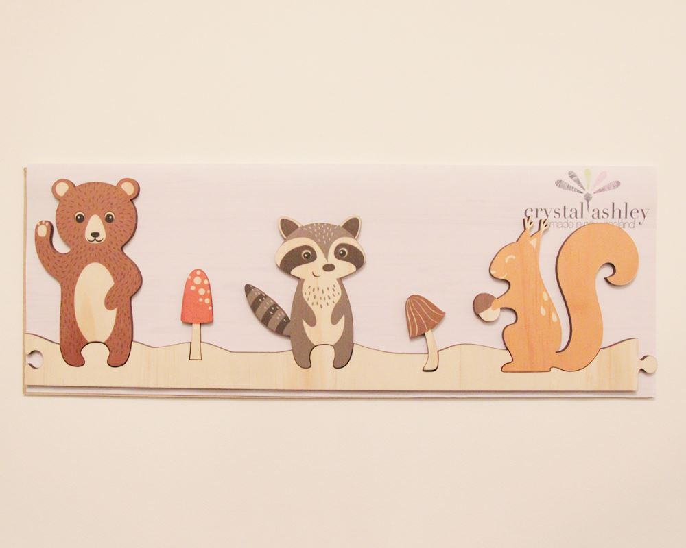 Enchanting jigsaw wall art featuring a magical forest theme, perfect for kids' rooms and play areas.