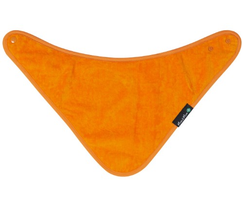 Bright orange youth bandana made of 100% cotton, extra-absorbent, stain-resistant, adjustable fit, perfect for kids' adventures.