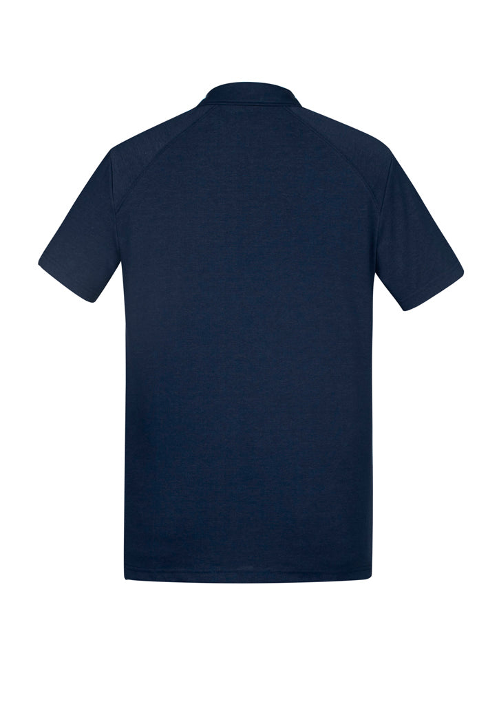 Byron Mens Polo in Navy, 5XL size, featuring soft jersey fabric, modern collar, button placket, and practical loose pocket.