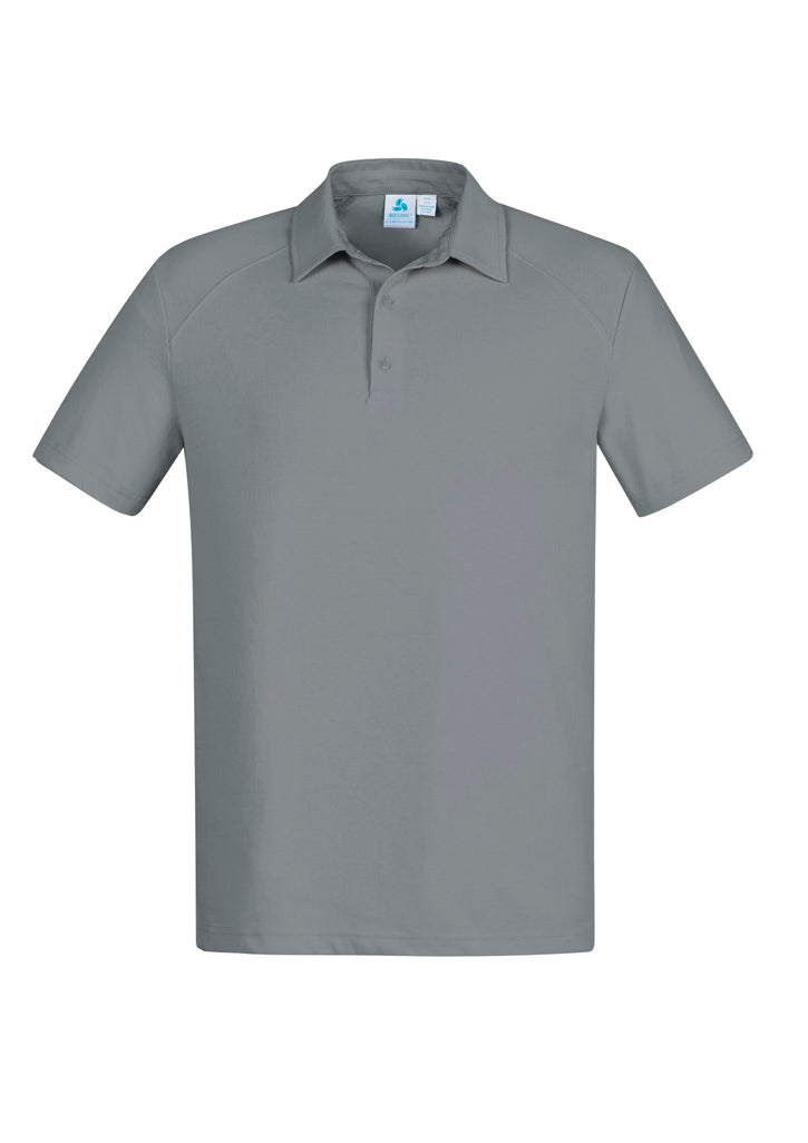 Byron Men's Polo in Silver, size M, features a modern collar, button placket, and practical pocket for versatile style.