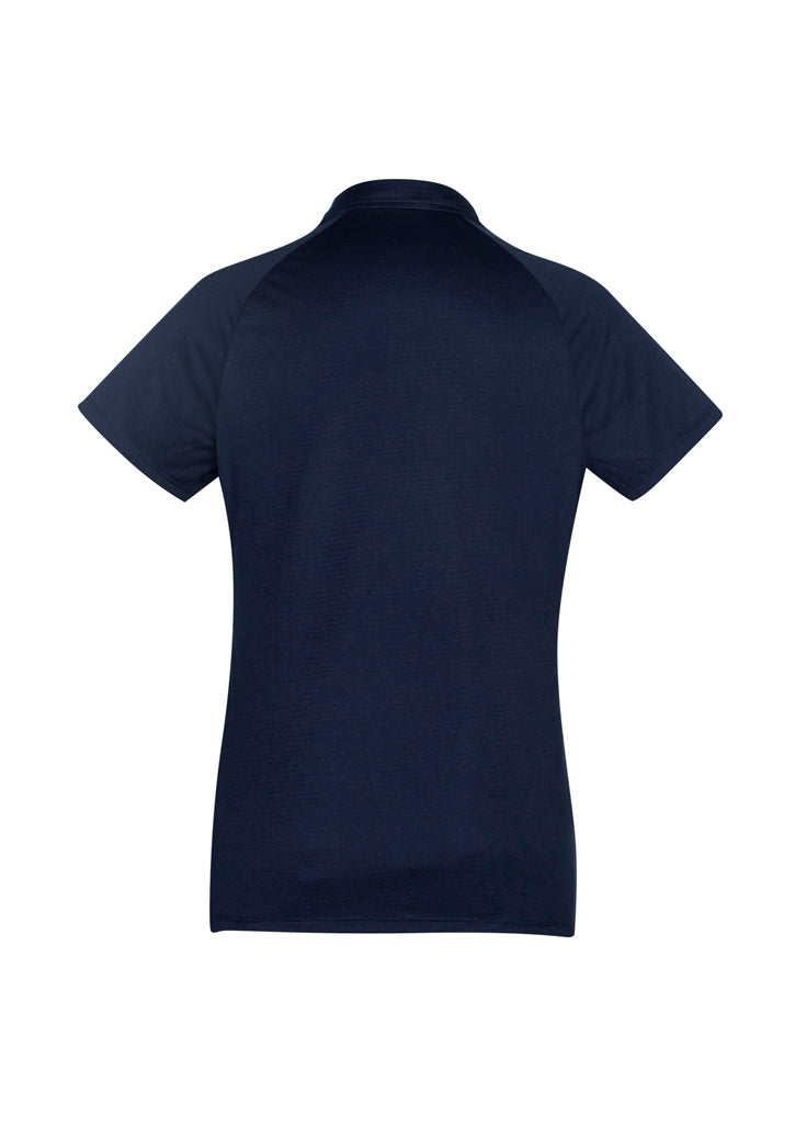 Navy/Teal ladies polo by Biz Collection, featuring breathable fabric, UPF protection, and a stylish design for all occasions.