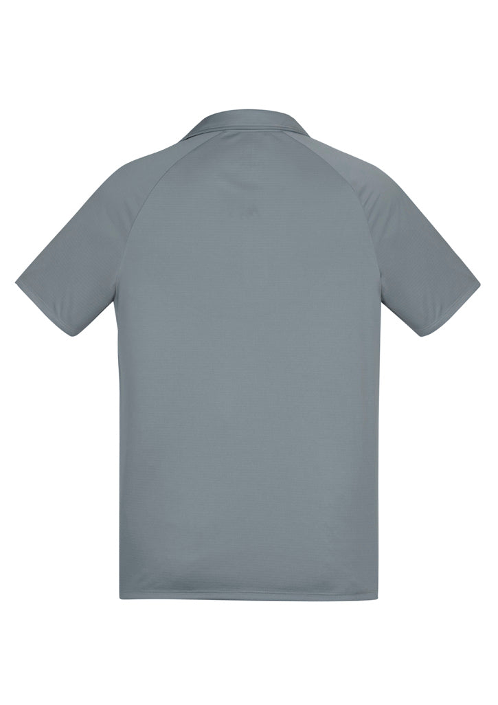 Academy Mens Polo in Silver/Charcoal, 5XL, featuring breathable fabric, UPF protection, and stylish design elements.