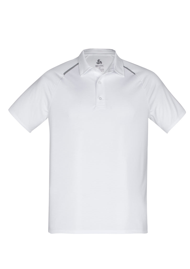 Academy Men's Polo in White/Silver, 3XL, crafted from breathable polyester with modern design and easy-care features.