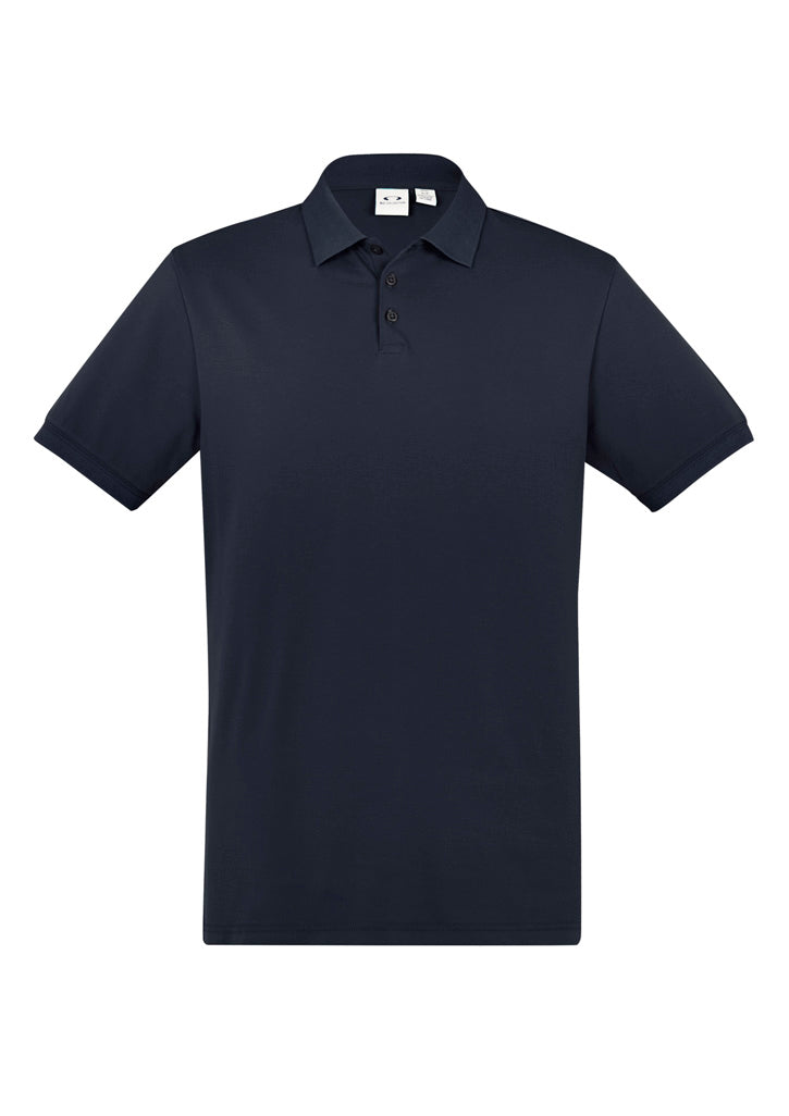 Navy Men's City Polo in 3XL by Biz Collection, featuring breathable cotton, UPF 50+ protection, and stylish waffle knit details.