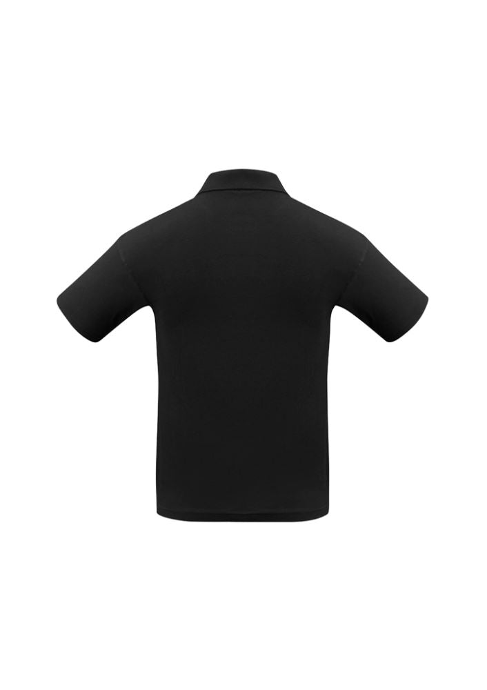 Mens Ice Polo in black, size 2XL, features 100% cotton, twin stitched hems, 3-button placket, and a loose pocket for essentials.