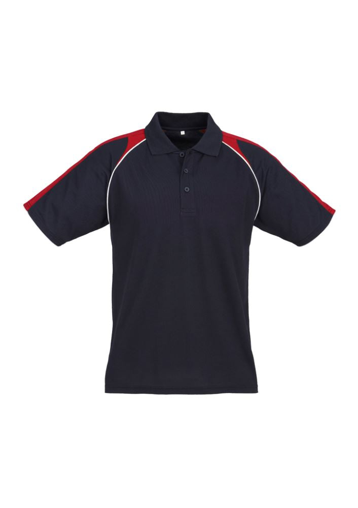 Men's Triton Polo in Navy/Red/White - Size M, stylish, breathable fabric with UPF, perfect for casual and semi-formal wear.