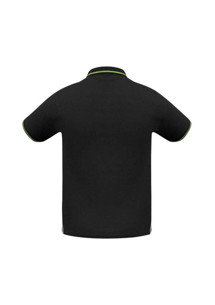 Men's Jet Polo in Black and Bright Green, featuring UPF protection, breathable fabric, and a stylish design, size 2XL.