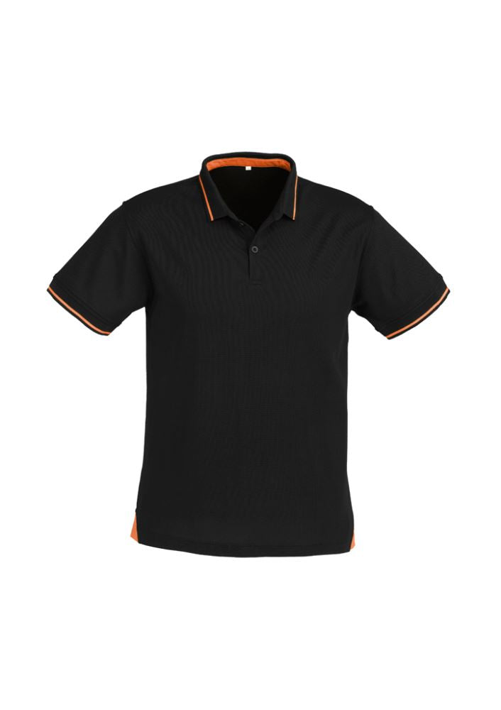 Men's Jet Polo in Black and Orange, 5XL, features breathable fabric, stylish design, and a convenient pocket for everyday use.