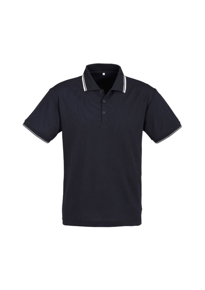 Men's Cambridge Polo in Navy/White, size S, featuring a stylish collar, loose pocket, and UPF sun protection.