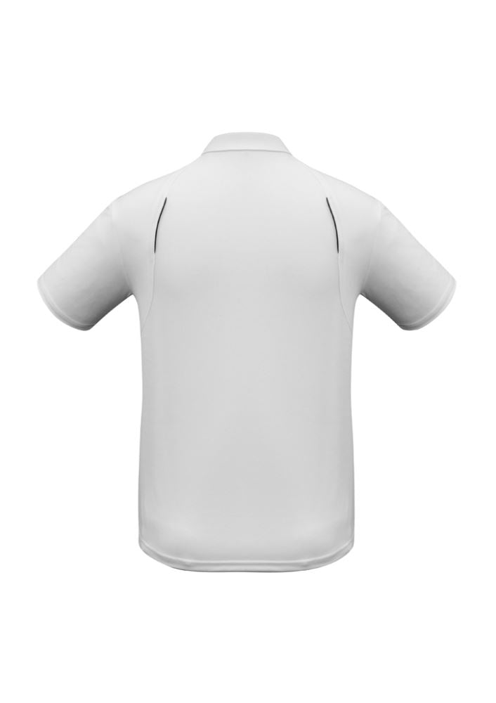 Men's United Short Sleeve Polo in white and black, 3XL, featuring breathable fabric, contrast panels, and a polished collar.