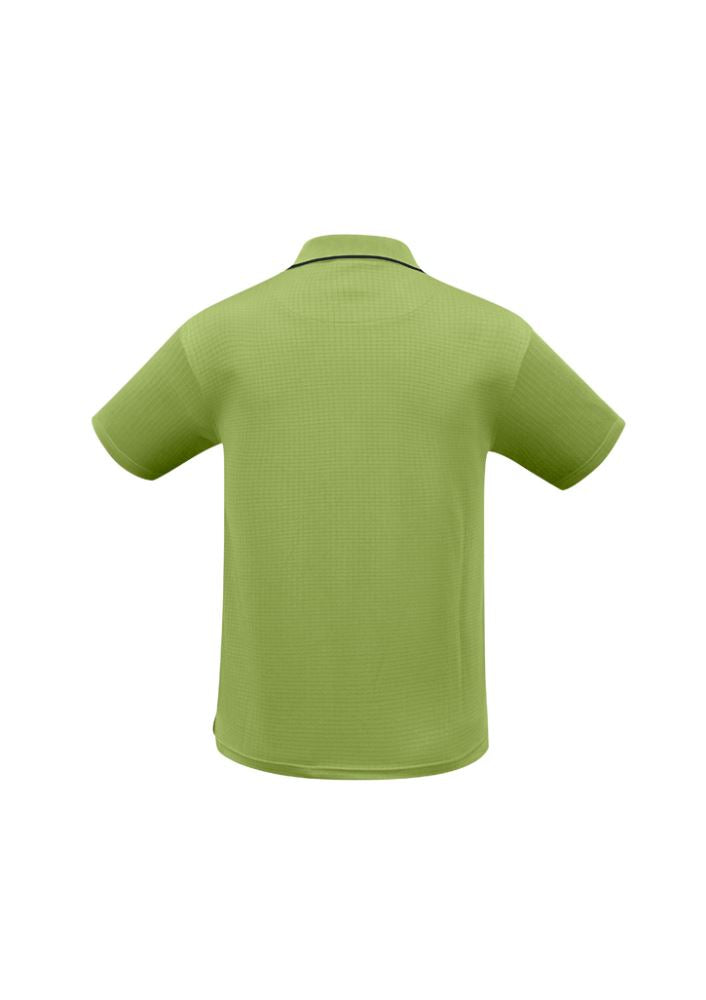 Men's Elite Polo in Pistachio and Navy, 5XL, featuring breathable fabric, textured pattern, and stylish trim for versatile comfort.