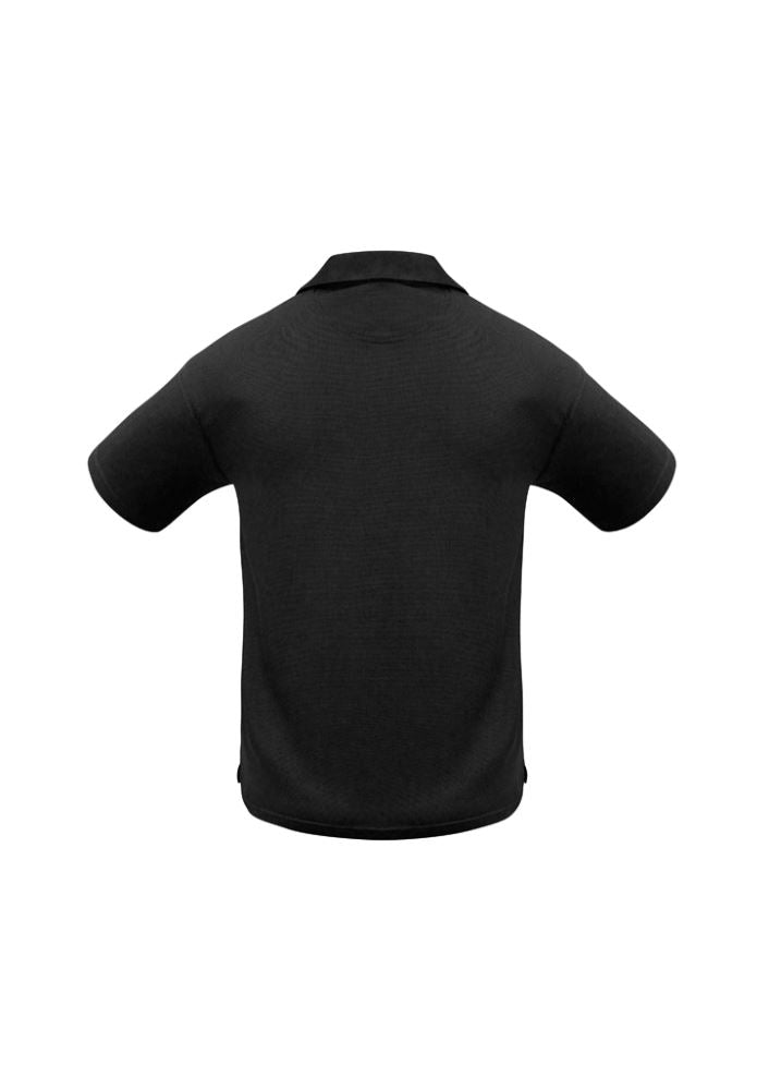 Men's Micro Waffle Polo in black, size XL, featuring breathable fabric, a polished collar, and side splits for comfort and style.