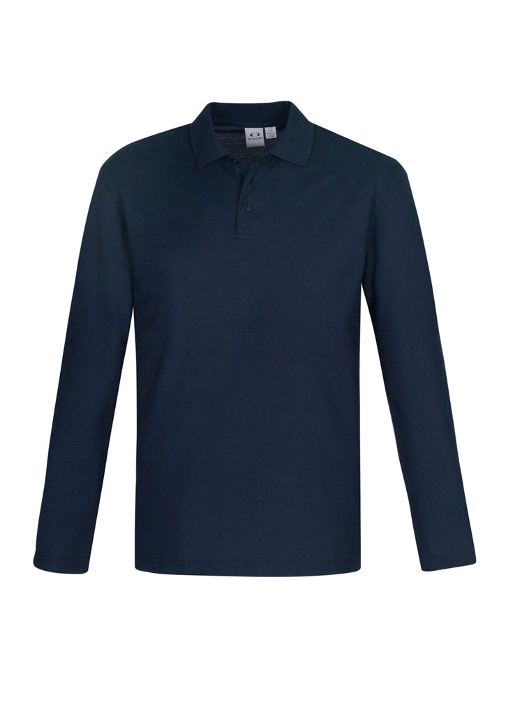 Navy long sleeve polo for men in 3XL, combining comfort and style, perfect for casual and business settings.
